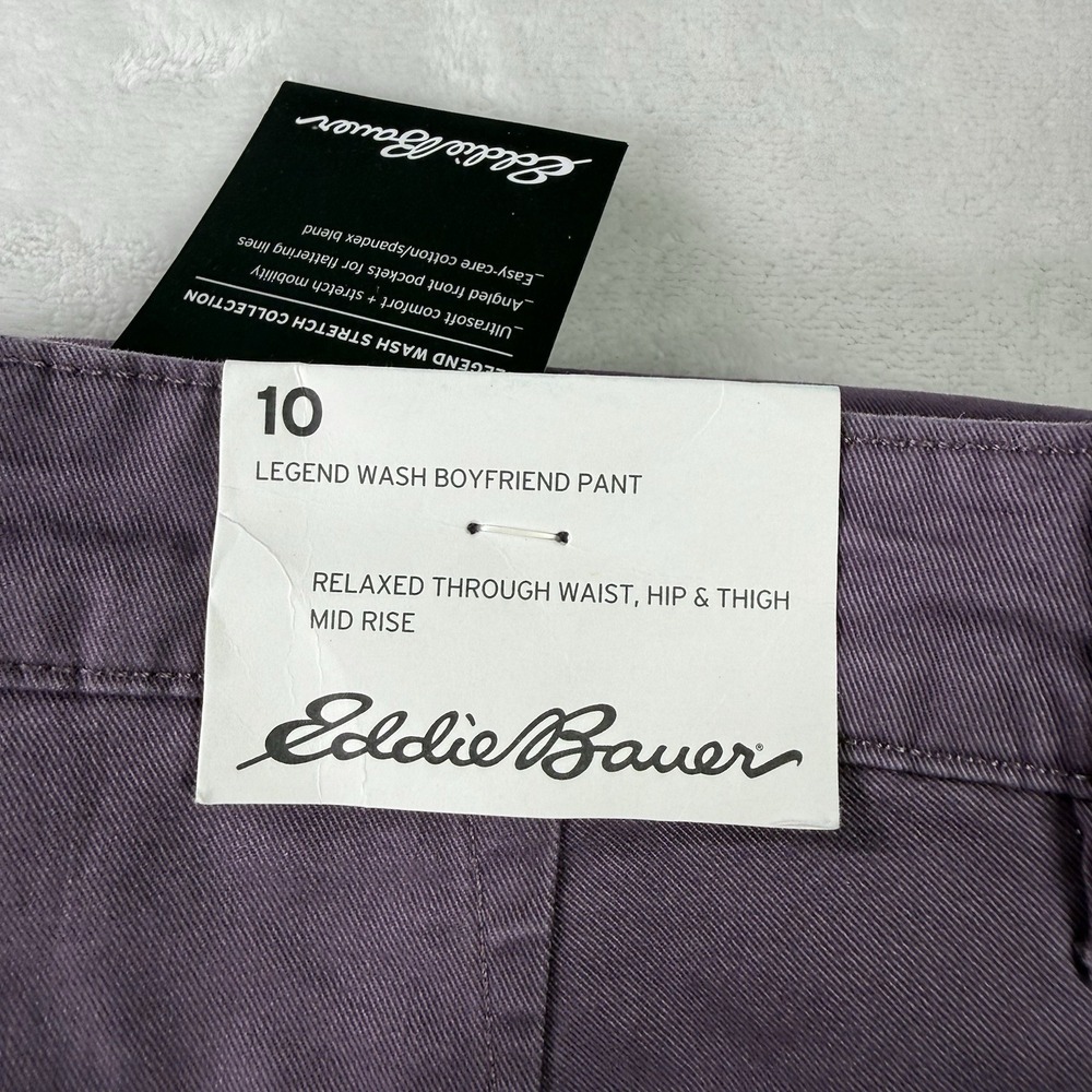 Eddie Bauer Pants Womens 10 Legend Wash Boyfriend Purple Mid Rise Relaxed NWT - Picture 4 of 12